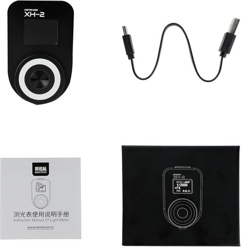 ASTRHORI XH-2 مقياس الضوء، شاشة OLED مقاس 0.66 بوصة، قياس في الوقت الحقيقي، وحدة ترقية، ضبط قرص الدوران، حامل الحذاء البارد، متوافق مع كاميرا Leica Rangefinder Voigtlander Minolta والكاميرا القديمة (أسود) in Kuwait