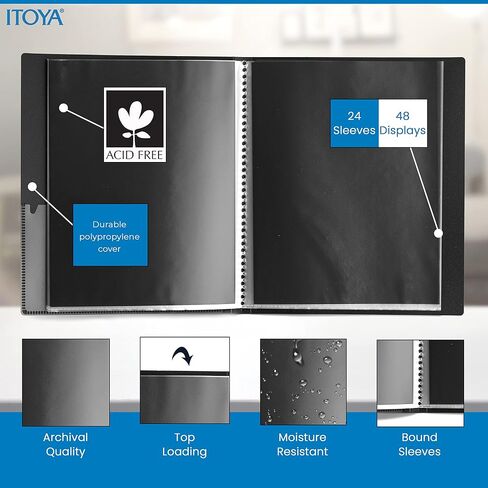 Itoya Polyproplene Art Storage/Display Books 18" x 24" | 24 Pages/48 Views | Scrapbooking Stickers 4 Pages of Emojis, Quotes, Letters & Numbers in Saudi Arabia