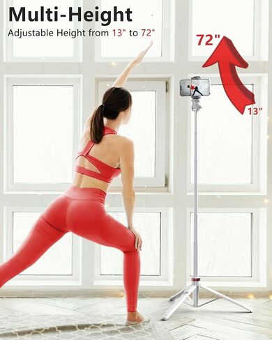 Eicaus 72'' Phone Tripod, Tripod for iPhone & Selfie Stick Tripod with Phone Mount and Remote - Upgraded, Stable, and Portable Tripod for iPhone 15/14/13, Android, Cameras and Action Cameras in Saudi Arabia