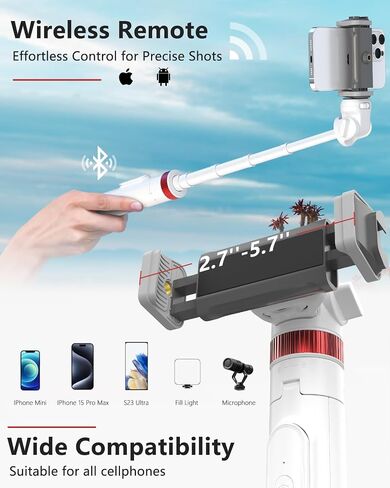Eicaus 72'' Phone Tripod, Tripod for iPhone & Selfie Stick Tripod with Phone Mount and Remote - Upgraded, Stable, and Portable Tripod for iPhone 15/14/13, Android, Cameras and Action Cameras in Saudi Arabia