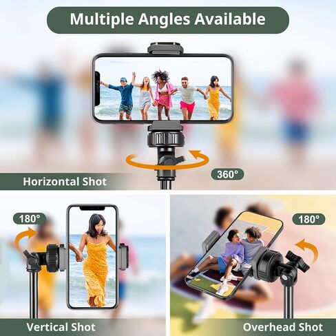 Eicaus 72'' Phone Tripod, Tripod for iPhone & Selfie Stick Tripod with Phone Mount and Remote - Upgraded, Stable, and Portable Tripod for iPhone 15/14/13, Android, Cameras and Action Cameras in Kuwait