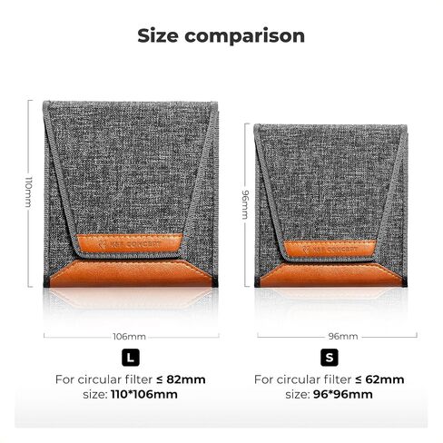 K&F Concept Lens Filter Pouch 2 Pack, Lens Filter Case 3 Pocket Professional Photography Filter Holder Belt Bag Pouch Water-Resistant and Dustproof for Filter Up to 82mm in Kuwait
