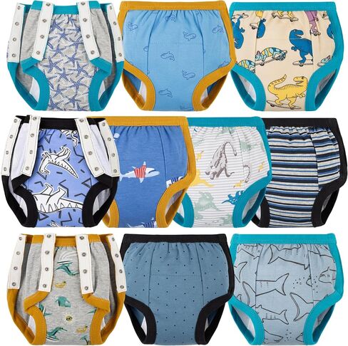 BIG ELEPHANT 10 Packs Potty Training Pants Cotton Absorbent, Side Button Training Underwear Reusable Snaps for Boys and Girls in Saudi Arabia