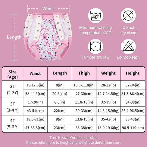 BIG ELEPHANT 10 Packs Potty Training Pants Cotton Absorbent, Side Button Training Underwear Reusable Snaps for Boys and Girls in Saudi Arabia