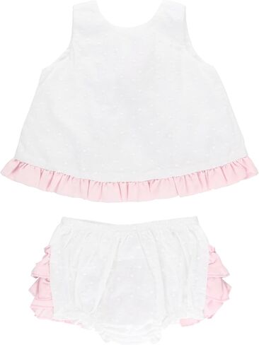 RuffleButts Baby/Toddler Girls Swing - Top & Bloomer Set Baby Girl Outfit | Cotton Blend Fabric, Striped Pattern, 2-Piece Design, Straight Fit, Machine Washable, Spring Wear in Saudi Arabia