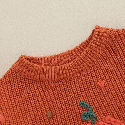 Mubineo Toddler Baby Girl Boy Halloween Clothes Cute Pumpkin Sweater Pullover Long Sleeve Knit Infant Winter Sweaters in Saudi Arabia