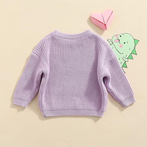 Toddler Baby Girl Boy Long Sleeve Knit Sweater Cute Round Neck Pullover Fall Winter Warm Tops Clothes in Saudi Arabia