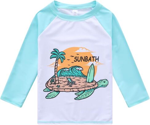 طقم ملابس سباحة مكونة من 3 قطع للأطفال الصغار والأولاد وقبعات Rashguard للشمس in Kuwait