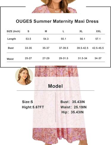 OUGES Maternity Maxi Dress Wrap V Neck Baby Shower Pregnancy Dresses for Photoshoot in Saudi Arabia