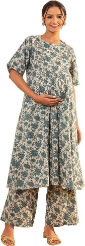 Janasya Maternity Nursing Kurta Set With Breastfeeding Feature for Pre and Post Pregant Women in Saudi Arabia