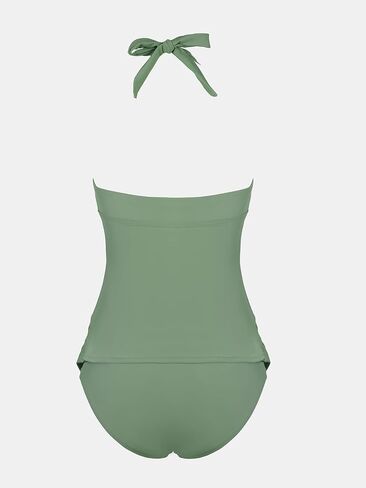 CUPSHE Women's Tankini Sets Maternity Two Piece Pregnant Bathing Suit Mid Rise Halter Sweetheart Neck in Saudi Arabia