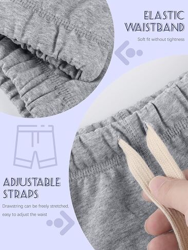 3 Pack Toddler Boy Shorts French Terry Boys Shorts with Drawstring Cotton Elastic Waist Casual Shorts for Boys in Kuwait