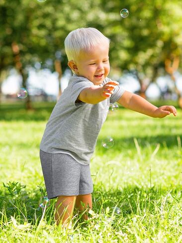 3 Pack Toddler Boy Shorts French Terry Boys Shorts with Drawstring Cotton Elastic Waist Casual Shorts for Boys in Kuwait