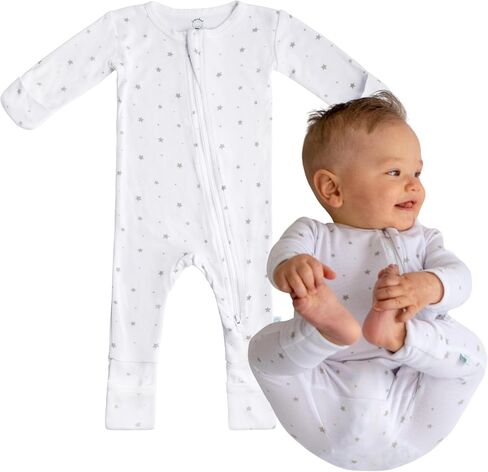 DREAMLAND BABY بيجامة أطفال من الخيزران (0-24 شهرًا). أغطية نوم من الفيسكوز فائقة النعومة مع سحاب ثنائي الاتجاه وقفاز وأساور للقدم in Kuwait