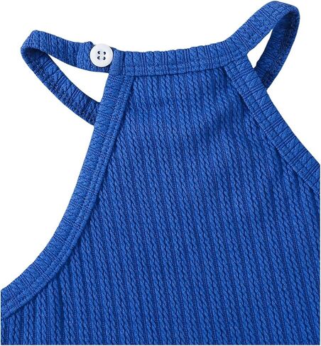 SOLY HUX Toddler Girl's Fringe Trim Halter Top Sleeveless Summer Boho Crop Cami Tops in Saudi Arabia