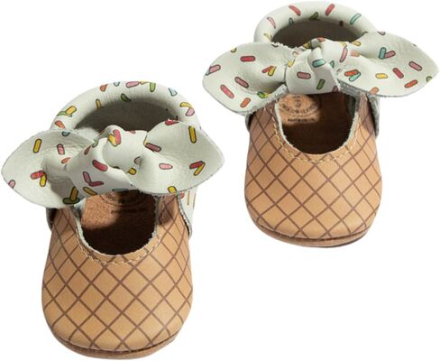 Freshly Picked Knotted Bow Baby Girl Shoes Soft Sole or Hard Sole, Premium Leather Baby Shoes Handmade in Utah, Infant to Toddler Sizes in Saudi Arabia