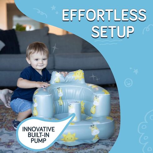 SplashEZ Inflatable Baby Seat - Sit-Up Chair for Baby 3 Months to 3 Years - Inflatable Infant Chair for Sitting Support - Blow-Up Baby Seat with Air Pump - Sit Me Up Seat for Home, Floor, Travel in Saudi Arabia