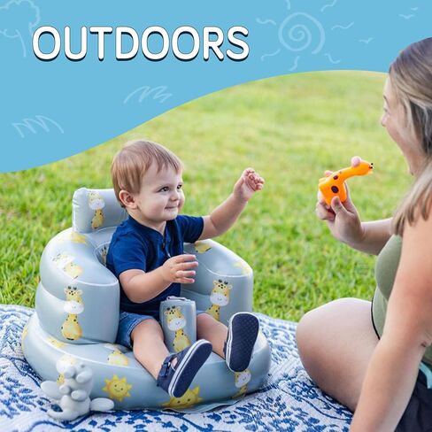 SplashEZ Inflatable Baby Seat - Sit-Up Chair for Baby 3 Months to 3 Years - Inflatable Infant Chair for Sitting Support - Blow-Up Baby Seat with Air Pump - Sit Me Up Seat for Home, Floor, Travel in Saudi Arabia
