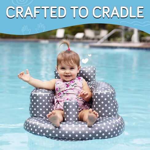 SplashEZ Inflatable Baby Seat - Sit-Up Chair for Baby 3 Months to 3 Years - Inflatable Infant Chair for Sitting Support - Blow-Up Baby Seat with Air Pump - Sit Me Up Seat for Home, Floor, Travel in Saudi Arabia