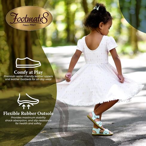 FOOTMATES Ariel and Eco-Ariel Waterproof Sandals for Girls and Boys with Slip-Resistant, Non-Marking Outsoles and Strap Closure for Infants, Toddlers, and Kids Ages 0-12 in Saudi Arabia