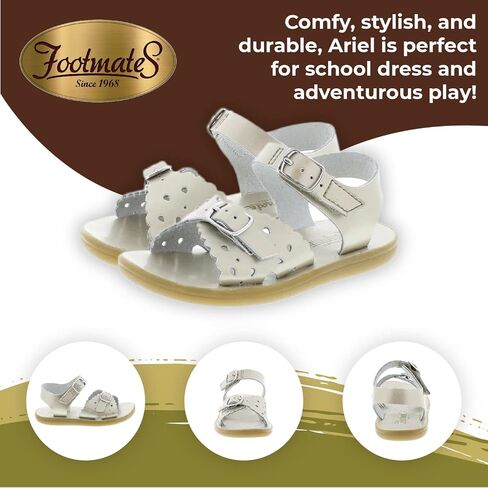 FOOTMATES Ariel and Eco-Ariel Waterproof Sandals for Girls and Boys with Slip-Resistant, Non-Marking Outsoles and Strap Closure for Infants, Toddlers, and Kids Ages 0-12 in Saudi Arabia