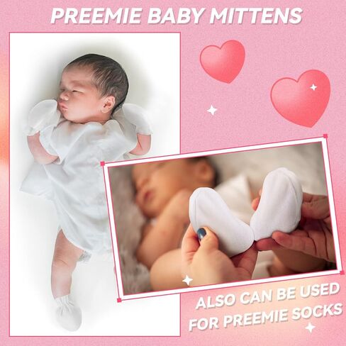 24 Pairs Preemie Baby Mittens No Scratch Preemie Cotton Gloves Premature Baby Mittens for Preemie Boys Girls Newborn in Saudi Arabia