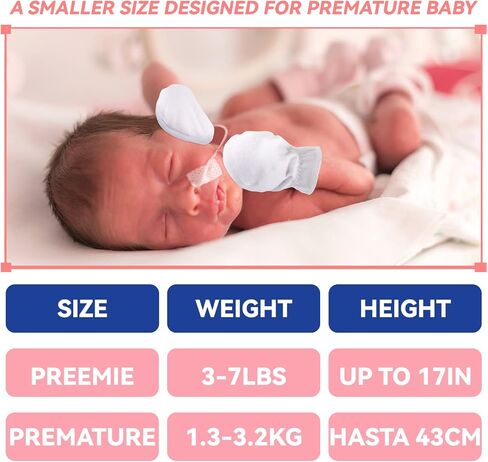 24 Pairs Preemie Baby Mittens No Scratch Preemie Cotton Gloves Premature Baby Mittens for Preemie Boys Girls Newborn in Saudi Arabia