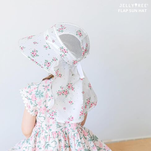 Baby Sun Hat UPF 50+ Toddler Kids Summer Cap Wide Brim Neck Flap Floppy Beach Hats, 6m, 12m, 4T, 8yrs in Saudi Arabia