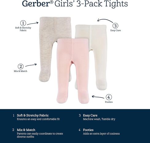 Gerber baby-girls Footed Sweater Knit Tights in Saudi Arabia