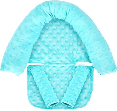 Childlike Behavior Carseat Head Support for Infant - Premium Shoulder Strap Covers for Enhanced Comfort - Easy-Install Carseat Belt Cover for Babies - Stylish and Soft Car Seat Accessories - Baby Pink in Saudi Arabia