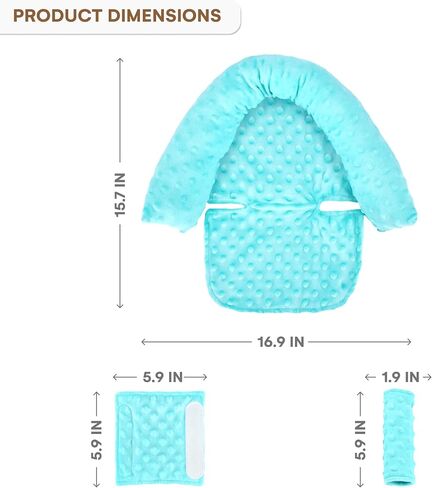Childlike Behavior Carseat Head Support for Infant - Premium Shoulder Strap Covers for Enhanced Comfort - Easy-Install Carseat Belt Cover for Babies - Stylish and Soft Car Seat Accessories - Baby Pink in Saudi Arabia