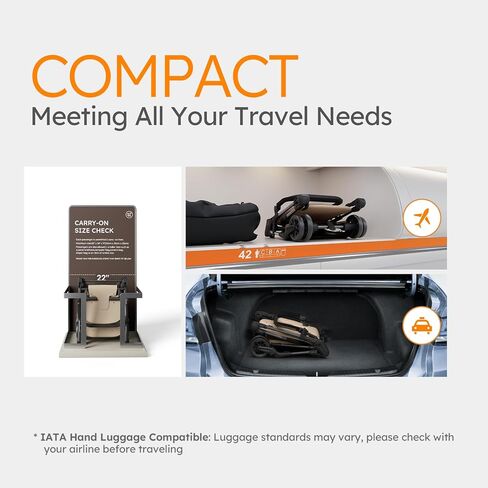 Lightweight Baby Strollers for Airplane, Ultra-Compact Travel Stroller, Light & Strong Portable Toddler Stroller with Carbon Fiber Frame and UPF 50+ Waterproof Fabric, Only 9.9 lbs, Brown in Saudi Arabia