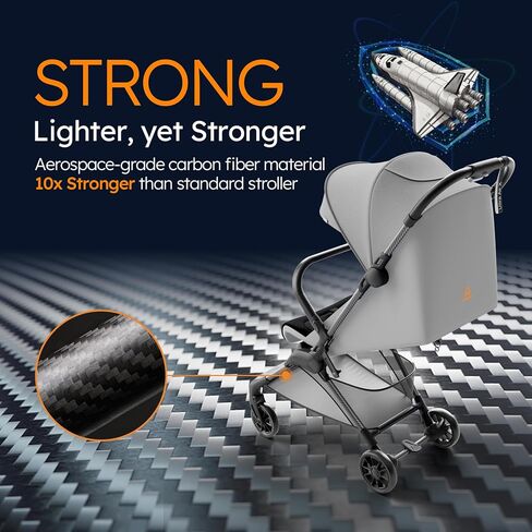 Mamazing Ultra Air X Baby Travel Stroller, Ultra-Lightweight Under 10 lbs | Compact Carbon Fiber Frame & Airplane Friendly, Lightweight Stroller with Reclining Seat, UPF 50+ Canopy & Travel Bag in Saudi Arabia
