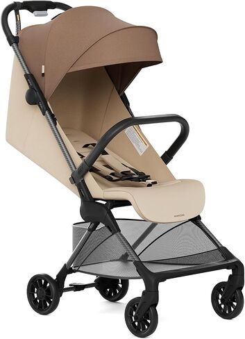 Lightweight Baby Strollers for Airplane, Ultra-Compact Travel Stroller, Light & Strong Portable Toddler Stroller with Carbon Fiber Frame and UPF 50+ Waterproof Fabric, Only 9.9 lbs, Brown in Saudi Arabia