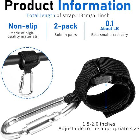 2 Pcs Stroller Hooks, Multi-functional Suspension Hooks, Convenient and Durable Wheelchair Hook Clips, Strap Hooks for Motorized Scooters, Shopping Carts, Trolleys, Walker Hooks, Stroller Clips M in Saudi Arabia
