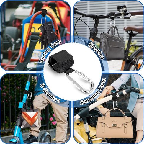 2 Pcs Stroller Hooks, Multi-functional Suspension Hooks, Convenient and Durable Wheelchair Hook Clips, Strap Hooks for Motorized Scooters, Shopping Carts, Trolleys, Walker Hooks, Stroller Clips M in Saudi Arabia