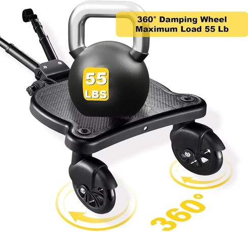 Universal Stroller Board - 2 in 1 Sit and Stand Stroller Board with Detachable Seat Stroller Attachment Buggy Board for 99% of Strollers, Holds Children up to 55lbs, Black in Saudi Arabia