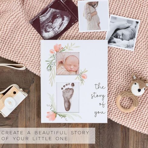 Baby Book Keepsake for Girl – Baby Memory Book for Monthly Milestones – Photo Album to Record First 5 Years – Simple Baby Scrapbook Journal for First Time Moms – Pregnancy Gift for Baby Shower in Saudi Arabia