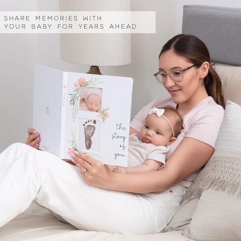 Baby Book Keepsake for Girl – Baby Memory Book for Monthly Milestones – Photo Album to Record First 5 Years – Simple Baby Scrapbook Journal for First Time Moms – Pregnancy Gift for Baby Shower in Saudi Arabia