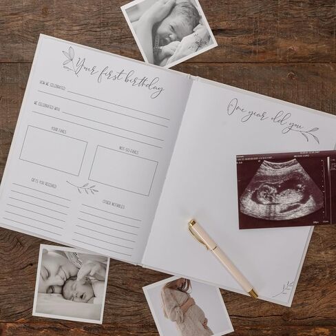 Baby Book Keepsake for Girl – Baby Memory Book for Monthly Milestones – Photo Album to Record First 5 Years – Simple Baby Scrapbook Journal for First Time Moms – Pregnancy Gift for Baby Shower in Saudi Arabia