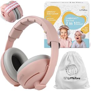 'CuddleEars' 2 in 1 Baby Ear Muff - Noise Canceling Infant Toddler Headphone Hearing Protection Earmuff for Plane