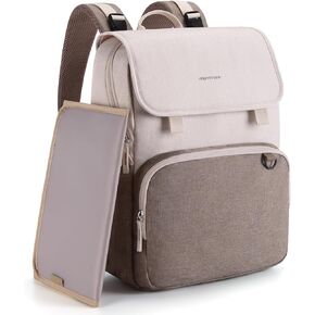 mommore Diaper Bag Backpack Unisex Baby Bag Large Diaper Backpack with Changing Pad, Insulated Pockets, Stroller Buckles, Durable Travel Backpack with Luggage Strap