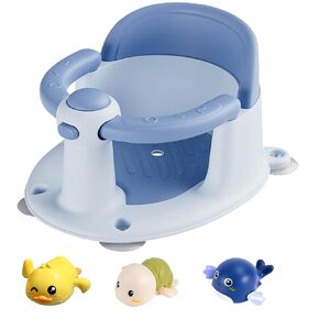Baby Bath Seat for Babies 6 Months & Up, Bath Seats for Babies Sitting Up, Non-Slip Toddler Bath Seat, Baby Bathtub Seat with Suction Cup, Grey