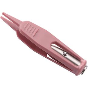 Infant Nose Cleaning Tweezer, Nose Tweezer with LED Light Round-Head Nose Picker Baby Cerumen Remover Nose Navel Clean Tool for Relieves Stuffy Nose