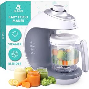 Lil’ Jumbl Baby Food Maker - 2-in-1 Steamer & Puree Blender with Timer, One-Press Processor & Auto Shutoff - Cook & Steam Fruits, Veggies & Other Healthy Homemade Infant & Toddler Meals in Minutes