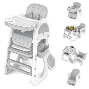 Convertible Highchair for Babies & Toddlers| Studying Table| Table and Chair Set | Building Block Table | Toddler Chair with Safety Harness,Double Removable Tray,Adjustable Seat Back