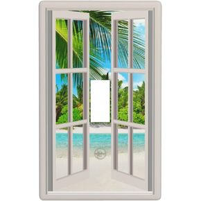 Jungle Animals Tiger Koala Giraffe Cute 1-Gang Duplex Device Receptacle Wallplate,Decorative Duplex Wall Plate Electrical Outlet Covers For Kids Teens Boys Girls Room Decor,4.50" X 2.76"Inch