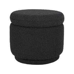 Babyletto Enoki Storage Ottoman in Black Boucle, Greenguard Gold and CertiPUR-US Certified