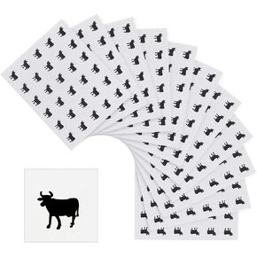 OLYCRAFT 1200pcs 4 Styles Black Meal Stickers 1 Inch Food Choice Sticker Beef/Chicken/Fish/Carrot Wedding Meal Indicator Stickers Kitchen Stickers for Place Card Wedding Party Supplies