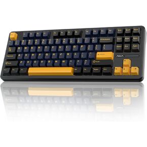 AULA F87 Wireless Mechanical Keyboard,75% TKL Custom Hot Swappable Keyboard,Gasket Mount Gaming Keyboard with PBT Keycaps,Pre-lubed Greywood Switches,2.4GHz/USB-C/BT5.0 RGB Backlit Mechanical Keyboard